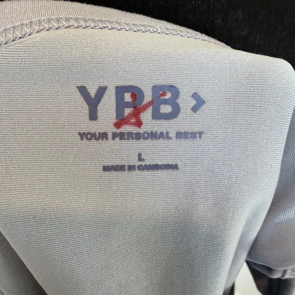 Abercrombie & Fitch YPB Henley Snap Performance Crop Tank Top Blue Grey Large - Picture 6 of 8